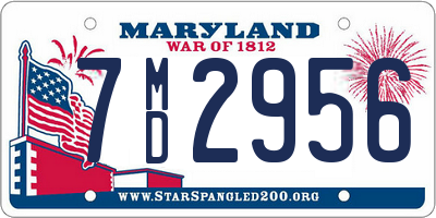 MD license plate 7MD2956