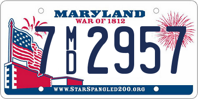 MD license plate 7MD2957