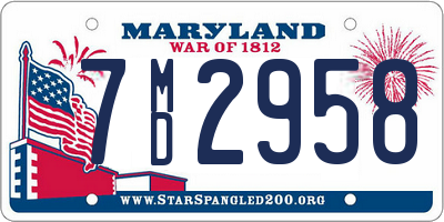 MD license plate 7MD2958