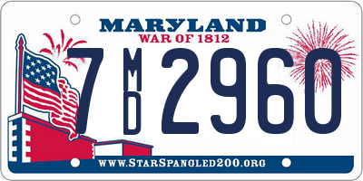 MD license plate 7MD2960