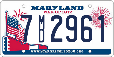 MD license plate 7MD2961