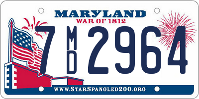 MD license plate 7MD2964