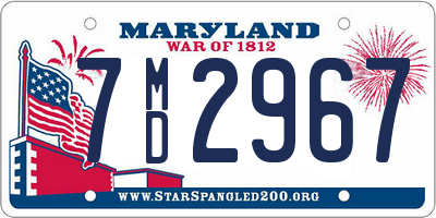 MD license plate 7MD2967