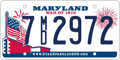 MD license plate 7MD2972