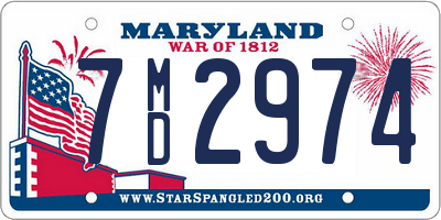 MD license plate 7MD2974