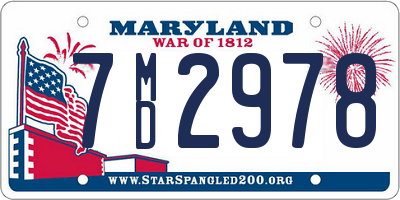 MD license plate 7MD2978