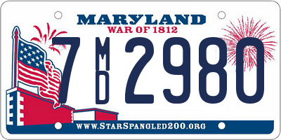 MD license plate 7MD2980