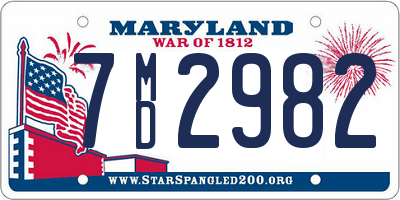 MD license plate 7MD2982