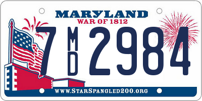 MD license plate 7MD2984