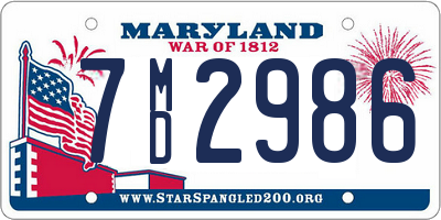 MD license plate 7MD2986