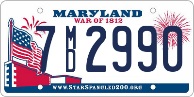 MD license plate 7MD2990
