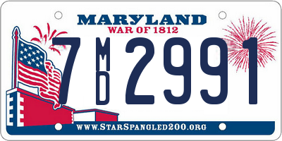 MD license plate 7MD2991