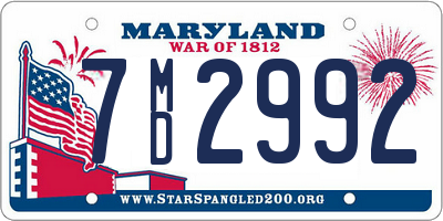 MD license plate 7MD2992