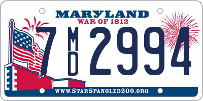 MD license plate 7MD2994