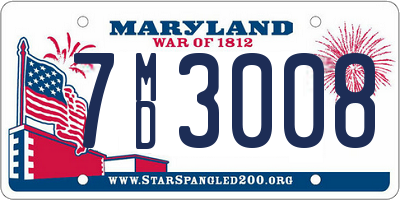 MD license plate 7MD3008