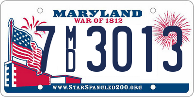 MD license plate 7MD3013