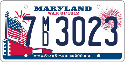 MD license plate 7MD3023