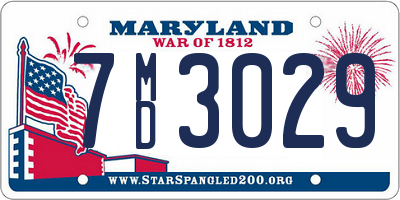 MD license plate 7MD3029