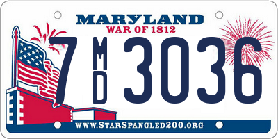 MD license plate 7MD3036