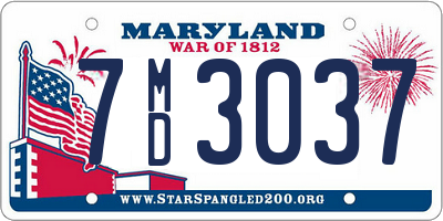 MD license plate 7MD3037