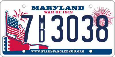 MD license plate 7MD3038