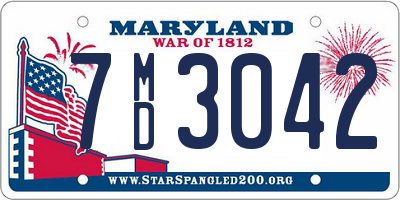 MD license plate 7MD3042
