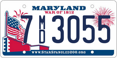 MD license plate 7MD3055