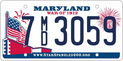MD license plate 7MD3059