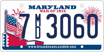 MD license plate 7MD3060