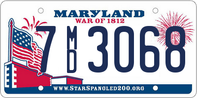 MD license plate 7MD3068