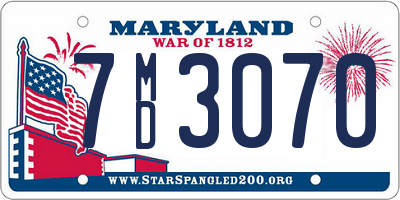 MD license plate 7MD3070