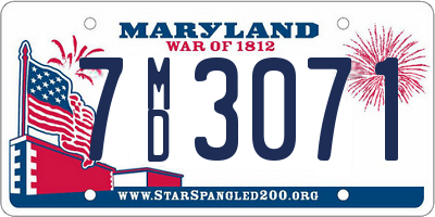 MD license plate 7MD3071