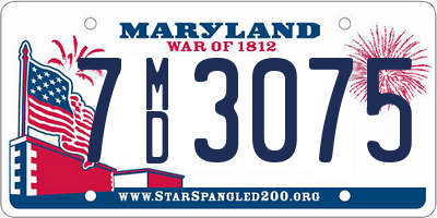 MD license plate 7MD3075