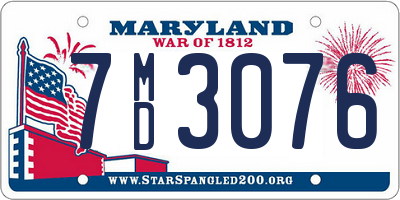 MD license plate 7MD3076