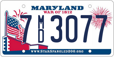 MD license plate 7MD3077