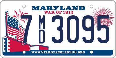 MD license plate 7MD3095