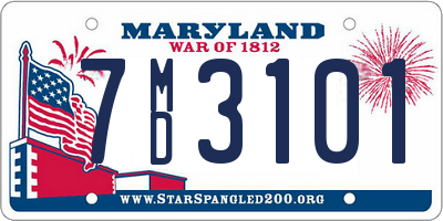 MD license plate 7MD3101