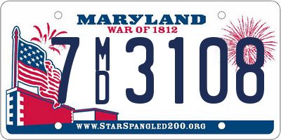 MD license plate 7MD3108