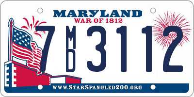 MD license plate 7MD3112