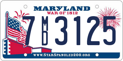 MD license plate 7MD3125