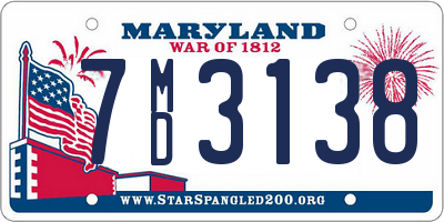 MD license plate 7MD3138