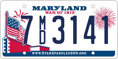 MD license plate 7MD3141