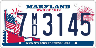 MD license plate 7MD3145