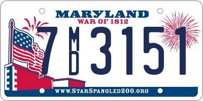 MD license plate 7MD3151