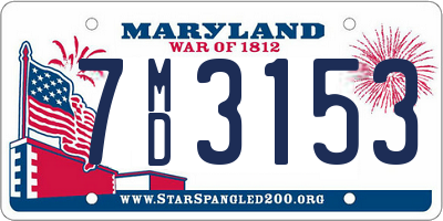 MD license plate 7MD3153