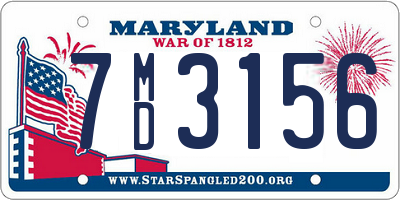MD license plate 7MD3156