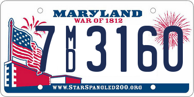 MD license plate 7MD3160
