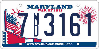 MD license plate 7MD3161