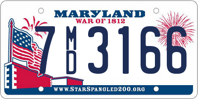 MD license plate 7MD3166