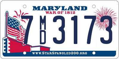 MD license plate 7MD3173